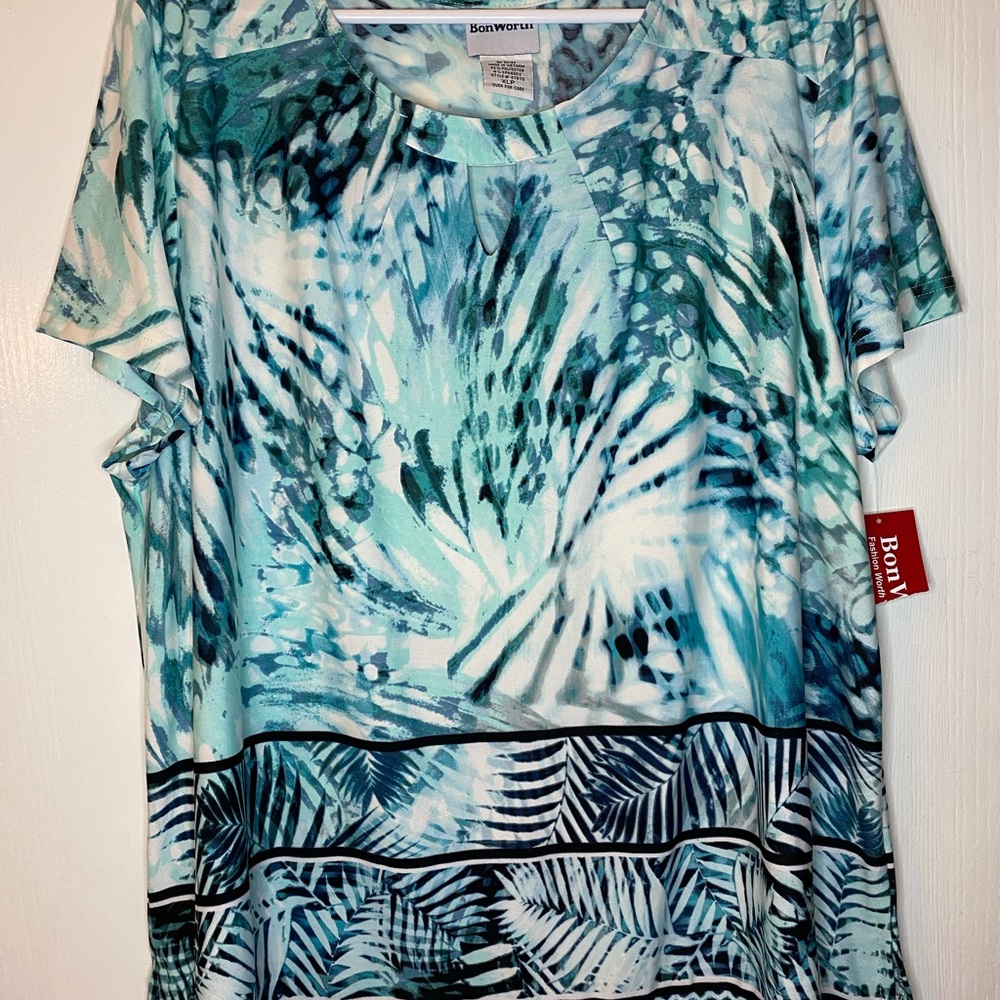 Bonworth SHORT SLEEVE JEWEL NECK TOP